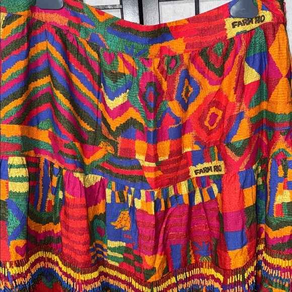Rare Farm Rio XL summer patches beaded midi skirt - Picture 10 of 13